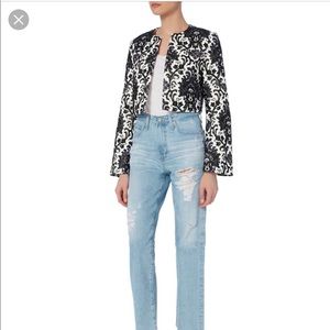 Intermix Tarik Embroidery black Navy Crop Jacket